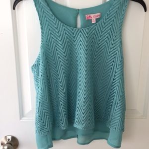 Chevron light blue tank top
